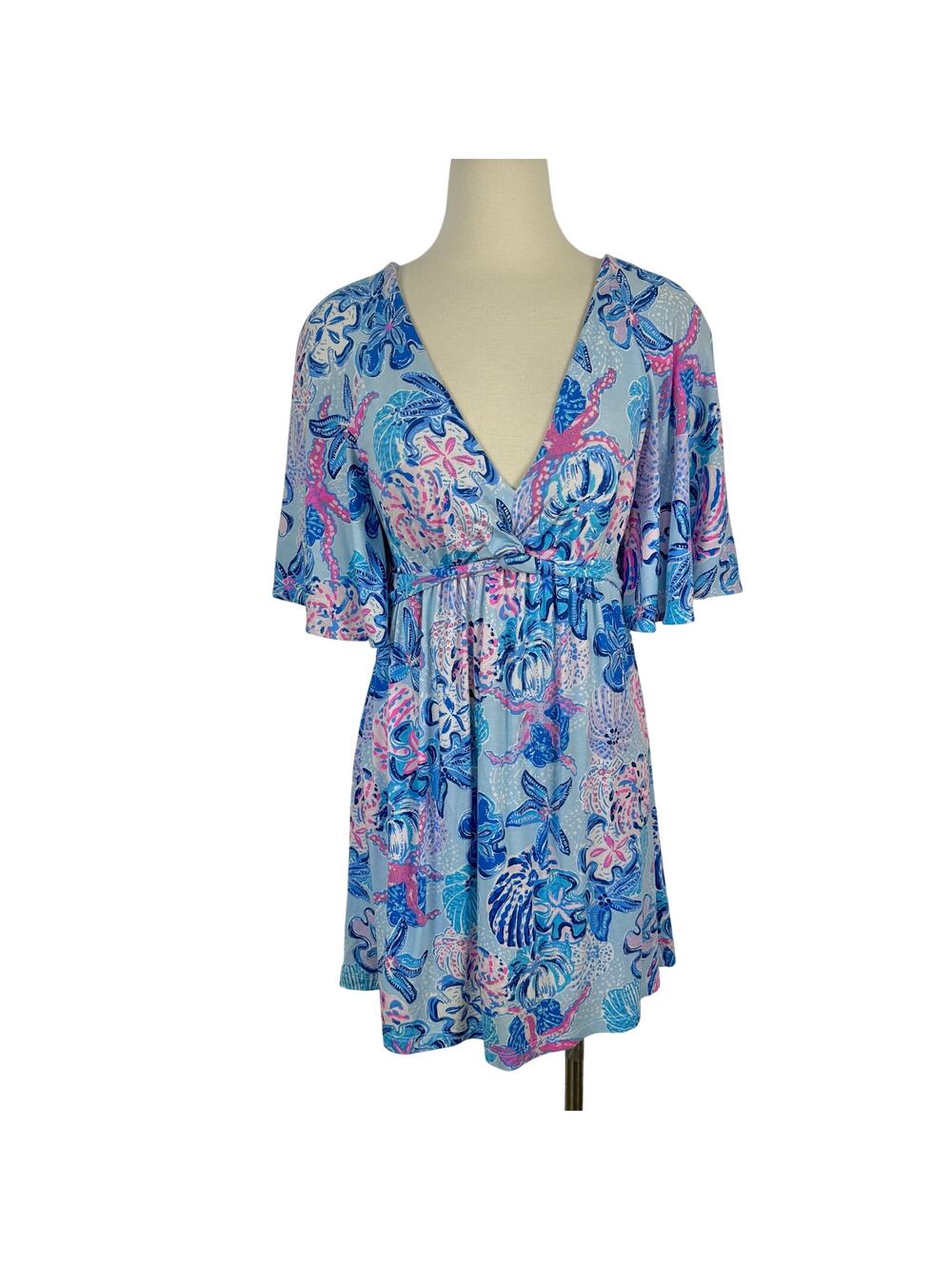 Lilly Pulitzer Minka Skirted Romper Mini Dress in Bahamas Beachcomber XS